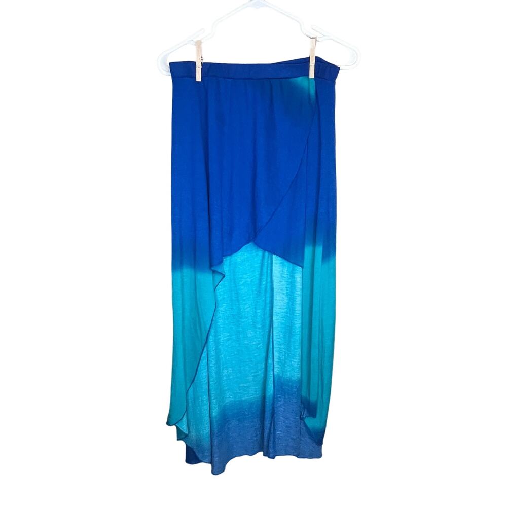 Bongo Blue Multicolored Gradient Hi Low Mermaid Maxi Skirt Size Medium